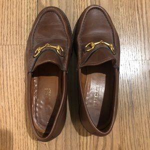 Vintage Brown Leather Gucci Loafers